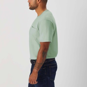 Men's Mint Green Cotton T-<b>Shirt</b> Regular Fit O-Neck Short Sleeve Casual Solid Color Jersey Knitted Plain Dyed - Product Image 1