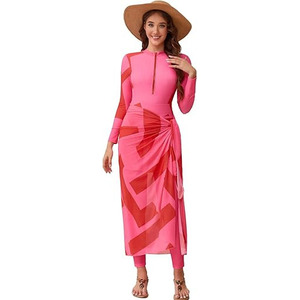 Top Selling <b>Islamic</b> Women's Modest Hijab Plus Size 2-Piece High Cut Print Spandex/Polyester Burkinis <b>Swimwear</b> - Product Image 6