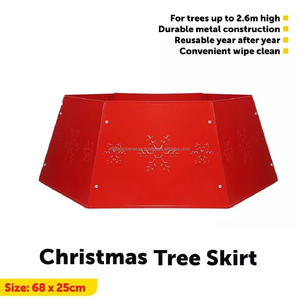 Jupe d'arbre de couleur rouge en métal durable de meilleure qualité pour la décoration de Noël d'hiver Style de luxe Tailles personnalisées Sacs emballés en gros - Product Image 4