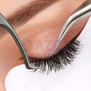 Pinzas de Acero Inoxidable de 12.8cm con Punta Curva para Aplicación Profesional de Extensiones de Pestañas, Gran Venta - Product Image 4