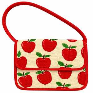 Bolso de mano con cuentas Blue Citrus Harvest - Bolso de hombro con diseño de limón y naranja - Bolso tropical azul marino para el verano - Product Image 5
