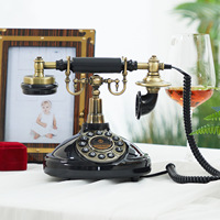 Vintage Antik-Messing Audio-Gästebuch Telefon im Retro-Stil mit Wählscheibe und Drucktasten, Sprachaufzeichnungsgerät für Hotel, Hochzeit, Party-Dekoration