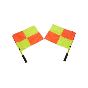 Bandera Deportiva con Patrón de Cuadros Naranja y Amarillo, Personalizable, de Poliéster, para Árbitros de Atletismo, con Logotipo Personalizado, Exportador Directo - Product Image 4