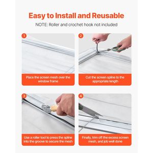 100 ft X 0.16 Serrated Hollow PVC <b>Window</b> <b>Screen</b> Retainer Spline Door <b>Window</b> <b>Screen</b> for 100 ft X 0.16 <b>Window</b> <b>Screen</b> Retainer - Product Image 5