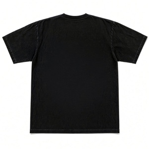 Camiseta negra oversize de estilo urbano con estampado de llamas de lobo Astro, camiseta de manga corta con cuello redondo para hombre - Product Image 4