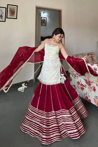 Real <b>Mirror</b> Work Top Lehenga Choli Silk Ankle-Length Women's Party Wear for Wedding Season - Product Image 2