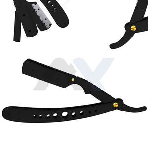 มีดโกนหนวดแบบตรง พรีเมียม คลาสสิก สแตนเลสสตีล สำหรับช่างตัดผมมืออาชีพ รุ่น Shavette Swinglock สีดำด้าน - Product Image 6