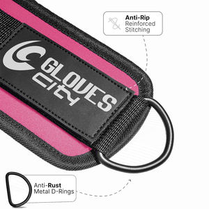 Correas de tobillo de neopreno de alta resistencia y duraderas para levantamiento de pesas de piernas y glúteos con máquinas de cable, correas de tobillo con anillo en D para gimnasio, GLOVES City - Product Image 2