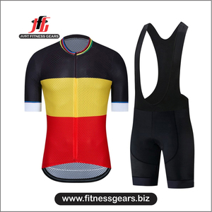 ชุดยูนิฟอร์มปั่นจักรยานแบบไม่มีแขน JUST FITNESS GEARS ผลิตจากผ้าสแปนเด็กซ์/โพลีเอสเตอร์คุณภาพสูง 100% แห้งเร็ว พิมพ์ลายแบบซับลิเมชั่น สำหรับผู้ใหญ่ | - Product Image 1