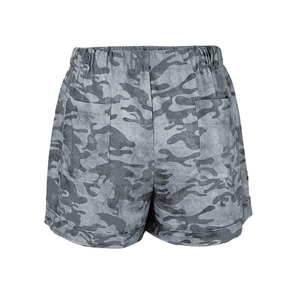 Shorts en toile de coton taille haute pour femme avec ceinture, broderie banane, couleur unie, décontracté, anti-plis, taille élastique, respirant, bords effilochés - Product Image 2