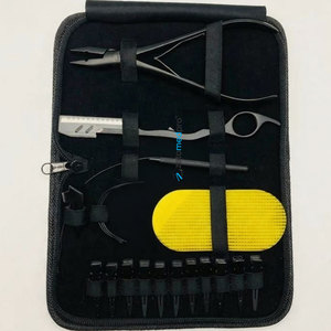 Pinces à cheveux plates professionnelles en acier inoxydable de qualité chirurgicale, avec logo personnalisé, finition noire mate, trou de 3 mm, outils pour extensions de cheveux - Product Image 4