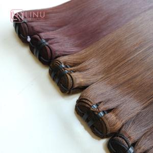 Vente en gros de perruques de cheveux humains vietnamiens vierges 100% bruns, ondulations naturelles, ondulations profondes Super doublement étirées sans colle - Product Image 4