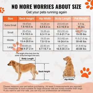 Sedia a rotelle manuale a 2 ruote regolabile leggera per animali domestici che assiste la guarigione del carrello per cani per paralisi disabili feriti dell'arto posteriore debole XS - Product Image 3
