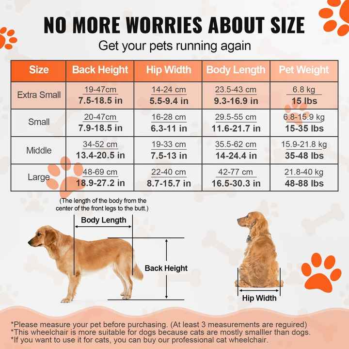 Lightweight Adjustable 2-Wheel Manual Pet Wheelchair Assisting Healing Dog Cart for Injured Disabled Paralysis Hind Limb Weak XS