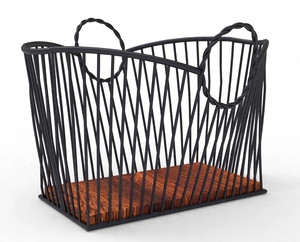 Cesta de Alambre con Asa de Anillo y Base de Madera, Tipo de Suelo, No Plegable, para Almacenamiento de Frutas y Verduras, Flexible y Portátil - Product Image 2