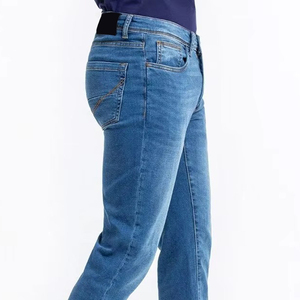 Jeans de Mezclilla para Hombre, Corte Recto, Cintura Media, Color Sólido, Tejido Transpirable y Ecológico de Spandex/Algodón, Servicio OEM, Ropa Casual Urbana - Product Image 3