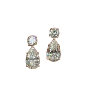 Pendientes de Diamantes Cultivados en Laboratorio, Corte Pera, 1.8 Quilates, Oro Blanco de 18K, Elegantes y Modernos, para Novia - Product Image 4