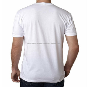 Venta al por mayor barato a granel liso blanco camisetas hombres de alta calidad de manga corta 100% algodón peinado elegante camisetas en blanco sin etiqueta - Product Image 6