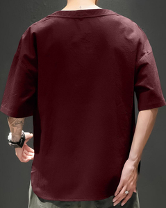 T-shirt col rond pour homme 100% coton, coupe ample, style hip-hop, délavé à l'acide, vintage, avec logo imprimé numérique personnalisé, couleur personnalisée, 200g, OEM/ODM - Product Image 2