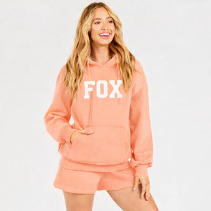 Ensemble court à capuche oversize uni pour femme, coupe décontractée, style streetwear tendance, longueur au-dessus du genou - Product Image 4