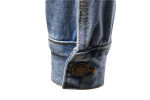 Men's <b>Light</b> Blue Denim <b>Jacket</b> Turn-down Collar Single Breasted Casual Slim Fit Cotton Woven Washed Regular Sleeve - Product Image 5