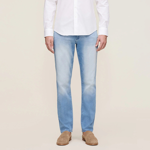 Jeans de Mezclilla para Hombre, Corte Recto, Cintura Media, Lavado a la Piedra, Azul Claro, Algodón, Casual, Ecológico, Secado Rápido, para Primavera - Product Image 4