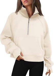 Women Contrast Mock Neck Sweatshirt Oversized <b>Light</b> <b>Blue</b> Fleece Pullover Drop Shoulder <b>Long</b> <b>Sleeve</b> Sweater Loose <b>Top</b> - Product Image 3