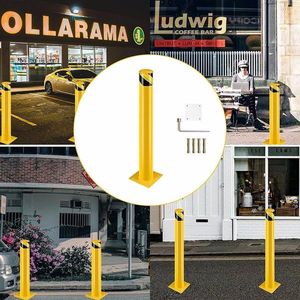 Dissuasori di Sicurezza in Acciaio a 8 Ancoraggi, Altezza 36 Pollici, Barriera per Parcheggio, Verniciatura a Polvere Gialla per Applicazioni Stradali - Product Image 6