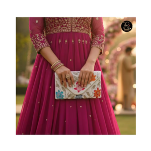 Pochette de Soirée Élégante et Luxueuse Perlée pour Femme, Sac de Mariage Fait Main avec Perles, Accessoire de Mode Ethnique de Créateur - Product Image 1