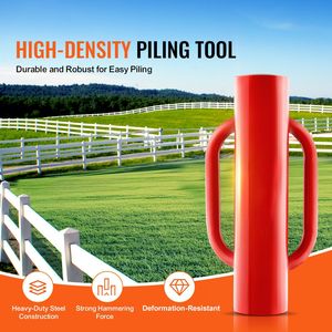 Maniglia per picchetto a percussione manuale in acciaio al carbonio resistente da 14 libbre con diametro interno di 2,7 pollici, per il posizionamento di pali da recinzione e pali a T da fattoria - Product Image 3