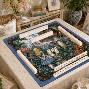Tapis de Mahjong Littéraire <span class=keywords><strong>Alice</strong></span> <span class=keywords><strong>au</strong></span> <span class=keywords><strong>Pays</strong></span> <span class=keywords><strong>des</strong></span> <span class=keywords><strong>Merveilles</strong></span>, Accessoires de Mahjong Chat du Cheshire, Tapis de Forêt, Housse de Protection de Table, LIVRAISON EN RULON - Product Image 5