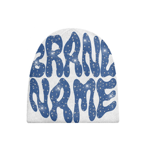 Custom Made Men's Rhinestone Letter Beanie Hat Unisex Street Style Knitted <b>Winter</b> <b>Cap</b> 100% Acrylic Casual Adult 56-58CM Beanies - Product Image 5