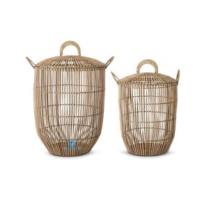 Cesta de Almacenamiento Tejida a Mano de Bambú y Ratán, Ecológica, Rústica y Resistente, Organizador para el Hogar, Lavandería, Cocina y Baño - Product Image 4