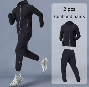 Men's Sportswear Set with Hood Training Gear Breathable <b>Jacket</b> And Pants Fitness Outfit for Comfortable Exercise Clothing - Product Image 4
