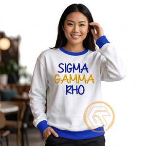 Tissu polaire en coton écologique de haute qualité, personnalisé, avec logo brodé sur le devant, motif TRÉSORS GÉNÉTIQUES Sigma Gamma Rho, idéal pour l'hiver - Product Image 6