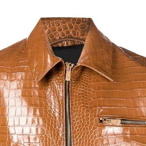 Chaquetas de Cuero Transpirable con Diseño de Cocodrilo, Logotipo Frontal en Lona, Chaqueta de Invierno de Alta Calidad, Resistente al Viento y Antibacteriana para Hombre - Product Image 6