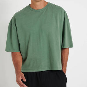 Camisetas de Hombre 100% Algodón, Corte Cuadrado, Cuello Redondo, Costuras en Contraste, Directamente del Fabricante - Product Image 2