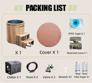 Nuova Vasca da Bagno in Legno con Sistema di Raffreddamento per Recupero Sportivo, Vasca Rotonda per Immersione in Acqua Fredda per Palestre Commerciali e Uso Esterno - Product Image 5