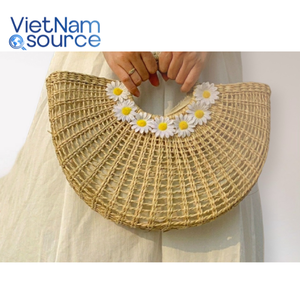 Sacs à main modernes en jacinthe d'eau, artisanat écologique avec fermeture à cordon, taille et couleur personnalisables - Tendance mode du Vietnam - Product Image 2