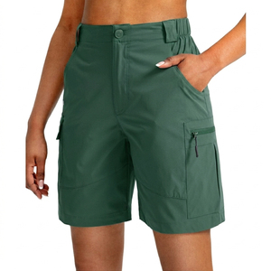 Hot Selling Women's Summer Casual Solid Colors Custom logo Women Workout Outdoor Cotton Nylon Cargo Shorts With Multiple - Product Image 4