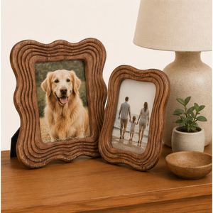 Wholesale Wavy <b>Wood</b> <b>Picture</b> <b>Frame</b> Custom Scalloped Wooden Photo <b>Frame</b> Desk Tabletop Display <b>Frame</b> for Living Room Home Decor - Product Image 4