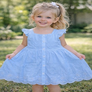 Lindo Vestido de Algodón para Niñas Pequeñas, Vestido Informal de Verano para Cumpleaños, Venta al por Mayor al Mejor Precio - Product Image 1