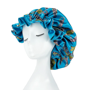 Kit de bonnets de nuit en satin de soie premium personnalisés, doux et élastiques, pour le soin des cheveux, vente en gros en vrac, avec chouchous - Product Image 3