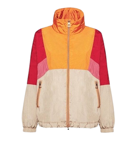 Custom Logo <b>Women</b> Colorblock Windbreaker <b>Jacket</b> Retro <b>Lightweight</b> Patchwork Stand Collar Zipper Casual Activewear Coat - Product Image 4