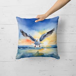 Gull Flying Low Throw Pillow 18x18 Cojín decorativo interior/exterior para sofá cama o patio Lavable a máquina - Product Image 4
