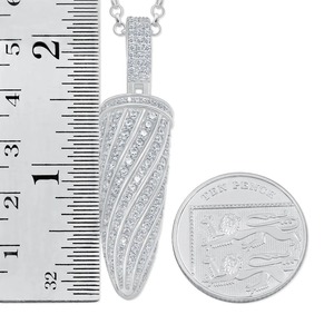 Collar con Colgante de Bala Helada, Chapado en Rodio, Plata 925, Amuleto Táctico de Lujo - Product Image 6