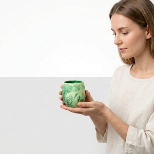 Vaso de Resina Amarillo y Blanco Hecho a Mano, Ecológico, con Logotipo de Ángel, Diseño Clásico, Apto para Alimentos, Apto para Lavavajillas, Vajilla para el Hogar, Bar, Regalo - Product Image 1
