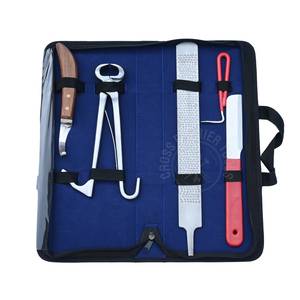 Herramientas Profesionales de Herrador: Cortaúñas para Potros, Cuchillo de Herrador con Mango Rojo, Cuchilla Afilada Tipo D, Cuchillo para Pezuñas, Raspador de Pezuñas, Lima de Pezuñas para Acabado Final - Product Image 1