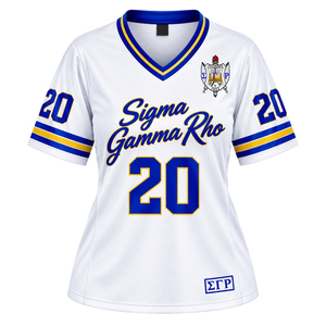 Camiseta de Fútbol Femenina Sigma Gamma Rho SGRho, Camiseta Deportiva Personalizada de la Hermandad Griega, Uniforme Deportivo Personalizado para Equipos - Product Image 1