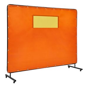 Écran de protection en vinyle ignifuge 6 x 8 avec cadre de soudure et 4 roues pivotantes pour rideaux de protection - Product Image 1